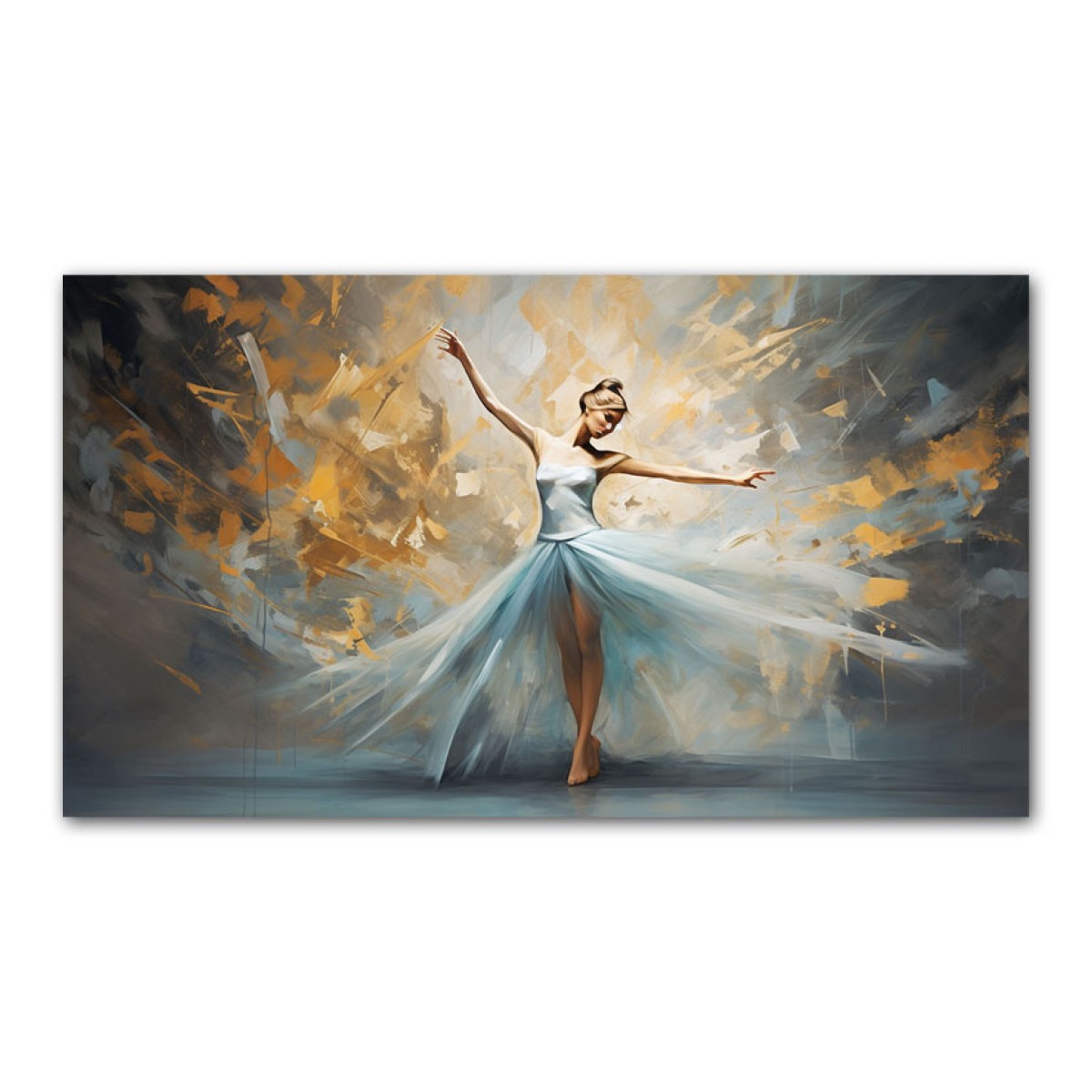 Ballet Dancer Textured Partial Oil Painting